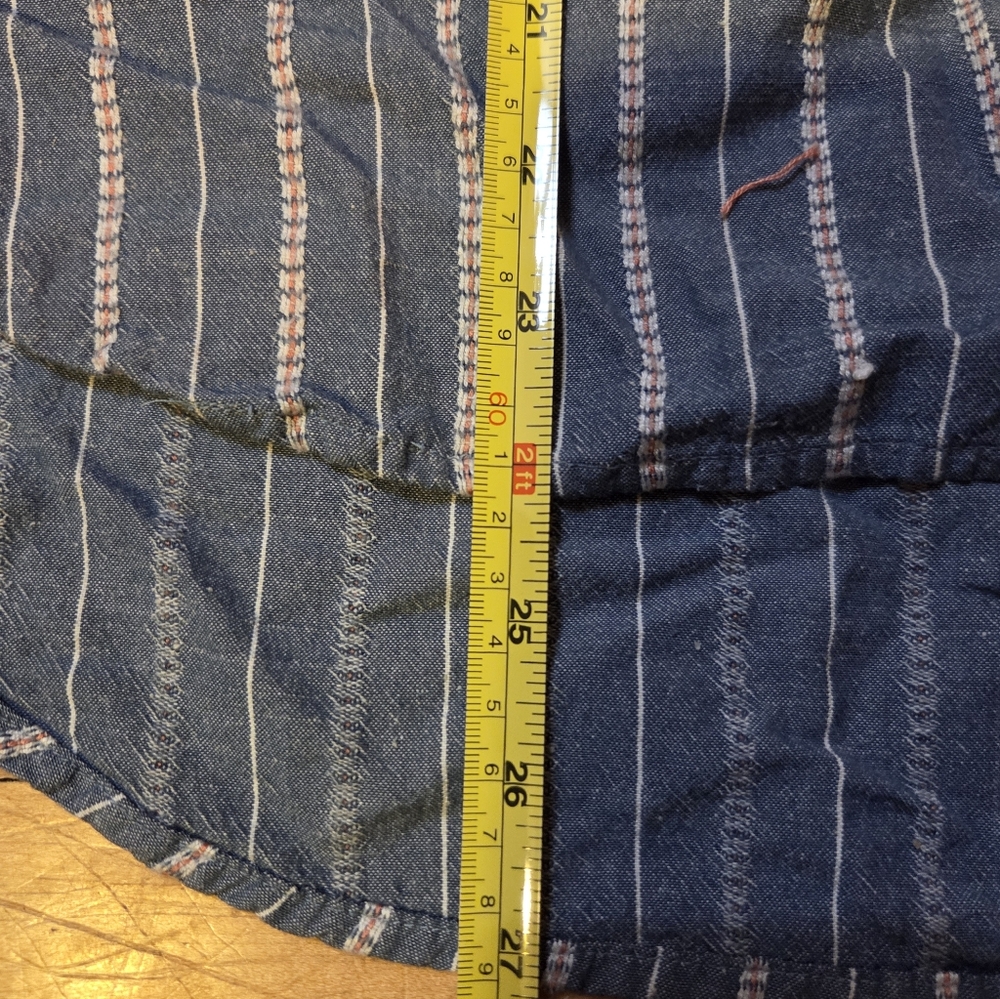 LOFT Oversized Blue Striped Button-Up Shirt Sz L - Picture 8 of 8
